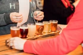 Beer tasting at a bustling city centre venue will be a draw for beer fans (pictured is a beer tasting tray for illustration purposes)