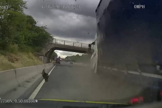 Lorry driver smashes into broken-down horsebox killing horse.