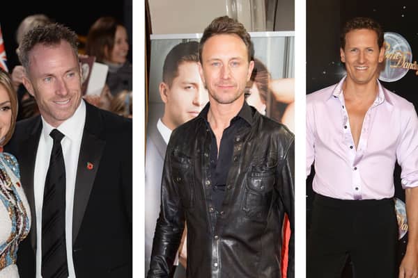 From left, former Strictly stars James Jordan, Ian Waite and Brendan Cole, who will be joining up for the Legends of The Dance Floor theatre tour Pictures: Getty Images 