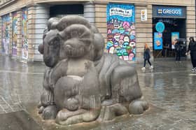 A rainy day in Derby city centre 
