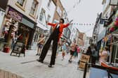Celebrate Sadler Gate will shine a spotlight on independent businesses in the historic quarter. The June party is free and a carnival atmosphere with live music aims to delight the people of Derby on a warm summer's day. (Pictured is Top Banana Stilt Band at 2023's Celebrate Sadler Gate event.)