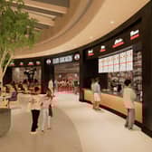 The revamped food court will include new restaurants including Slim Chickens 