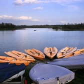 Boats on the lake at Carsington Water in Derbyshire 