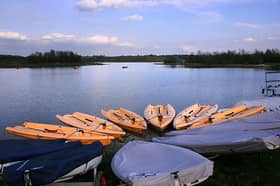 Boats on the lake at Carsington Water in Derbyshire 