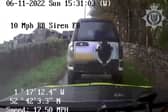 Land Rover driver reverse rams police car.