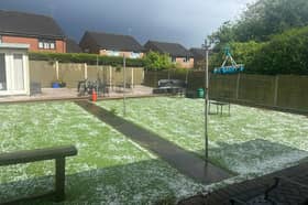 Derby experienced freak weather which saw giant hailstones fall in swathes of Derby including Littleover 