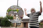 Philip Waller, 65, returned from a shopping trip last week to find that a broadband firm had erected the pole outside his house in Barnsley, South Yorks. Lee McLean/SWNS