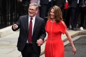 abour leader and incoming Prime Minister Sir Keir Starmer and wife Victoria enter 10 Downing Street 