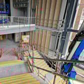 Extensive work at Becketwell continues apace as the venue prepares for a Spring 2025 opening. A sweeping staircase that is currently being built, is set to be one of the first things visitors see when they enter the foyer