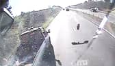 The collision between the HGV and two stationary vehicles which killed Tony Skerratt.