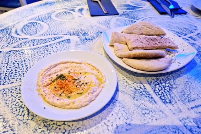 You can't beat warm pitta which tasted good when dunked into hummus