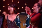 Contestants from Dance Floor Heroes, and inset: Ian Waite and Vincent Simone hosting the charity event at Blackpool Winter Gardens.