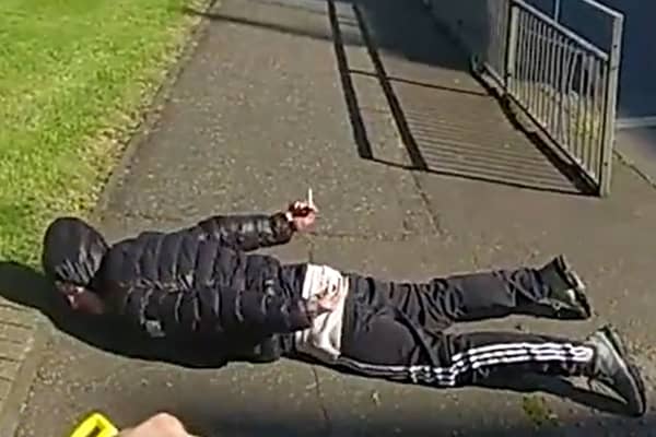 Nial McPartland who breached his restraining order on the day he was released from prison is arrested.