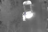 The police arresting Leroy Simpson. This is the dramatic moment an armed thug carjacked a vehicle at knifepoint during a test drive before leading police on a high-speed 10 mile chase. 