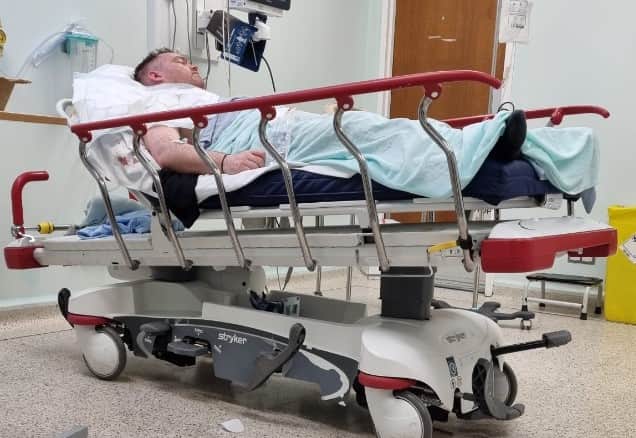 PC Ashley Aspinall in hospital after a sustaining serious head wound while on duty