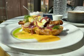 A delicious and pretty plate of food 