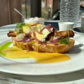 A delicious and pretty plate of food 