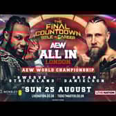 Challenger Bryan Danielson (right) is putting his career on the line at Wembley Stadium this weekend, for the chance to walk out the new AEW World Champion - but will Swerve Strickland prevent a happy ending at AEW All In 2024?