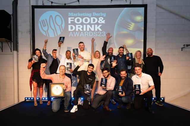 Last year's winners from Marketing Derby Food & Drink Awards gathered on stage to celebrate their wins
