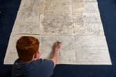 Jake Daniels-Shipsmith with his incredible city map which he has been working on for seven years. 