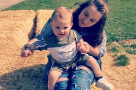 Sophie Dale with her son Levi who was nearly killed by measles.