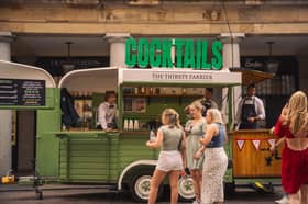 Brothers Dan and Jon set up their own bar, The Thirsty Farrier, inside a renovated horse box.