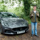 21-year-old Asda worker Jasper Hemsworth with the £160k Maserati he won in an Omaze prize draw.