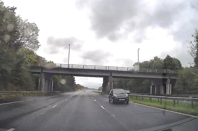 The driver of a Citroën C1 travelling the wrong way on the M55 in Lancashire on September 26.