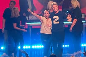 Vicky McClure and husband Jonny Owen on stage during the Day Fever event at Nottingham's Rock City