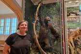 Dr Holly Miller of the Department of Classics and Archaeology pictured with George 