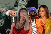 [L-R] AC/DC, Taylor Swift, Kendrick Lamar and Beyoncé are all in the top ten most expensive musicians to collect merchandise from, but none of them surprisingly top the list.