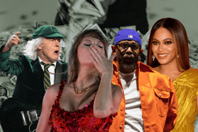 [L-R] AC/DC, Taylor Swift, Kendrick Lamar and Beyoncé are all in the top ten most expensive musicians to collect merchandise from, but none of them surprisingly top the list.