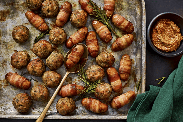 Pigs in blankets and stuffing balls