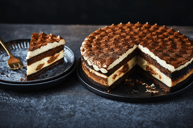 Salted Caramel Tiramisu Cheesecake