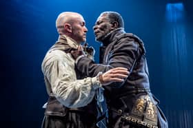 Will Keen, left as Iago, and John Douglas Thompson as Othello in the RSC's new production of Othello