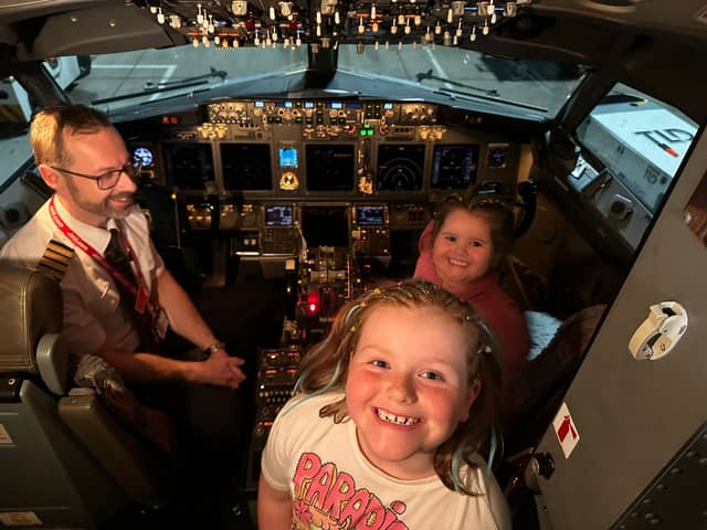 Jet2 crews at East Midlands airport let our kids have a sneak peek at the flight deck 