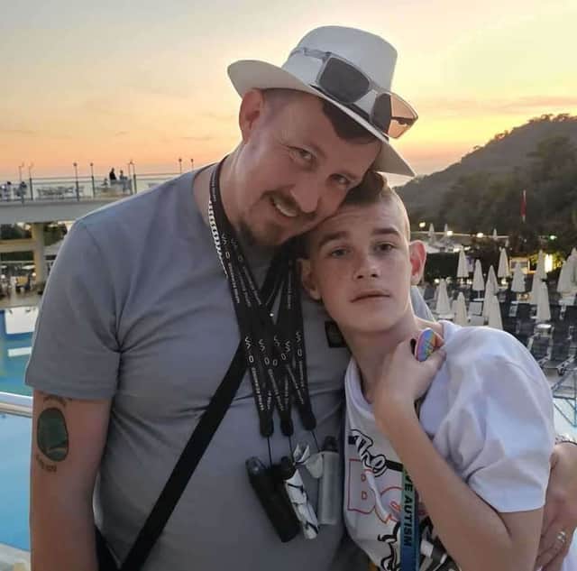 Paul Phipps with his son Jack while away on holiday.