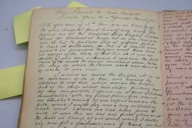 Account from hospital ship wreck survivor treated in Leicester Hospital from the WW1 album collected by Red Cross nurse Maude Alice Lineham