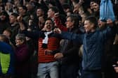 Jubilant Derby County fans after a 2-1 victory over Coventry City