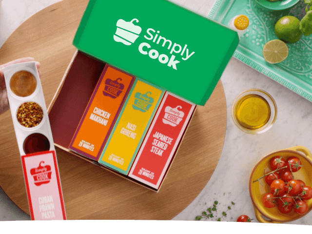 The packs arrive in the post and you just top them up with the fresh ingredients