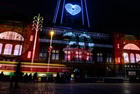Magical light display welcomes Strictly Come Dancing to Blackpool Tower. Credit: Lucinda Herbert