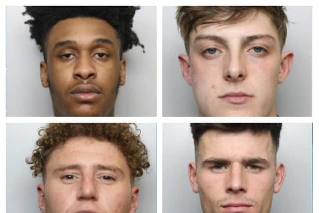 (Clockwise from top left) Diaz Watson Frederick, Billy Dennis Wright, Connor Leigh Walker and Kyle Snowball have been jailed.