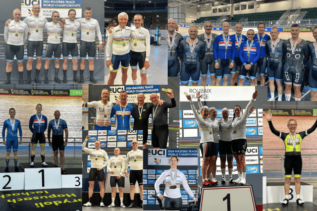 Derby track cyclists recently competed in two sporting events; the National Masters Track Championship in Wales and UCI Masters Track World Championships in France