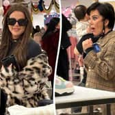 Khloe Kardashian and Kris Jenner at Selfridges in London.