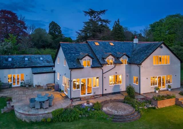 The Hampshire house sits in an acre of countryside