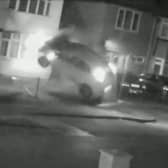 Video grab of Lindami Mremi's crash and subsequent arrest on Robin's Wood Road in Aspley, Nottingham. 