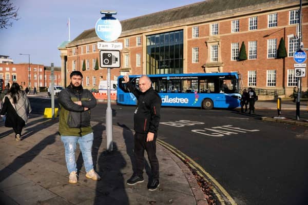 Taxi drivers Adnan Khan and Lee Roach are unhappy about the Corporation Street bus lane
