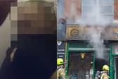 Residents are rescued from fire.