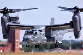 A CV-22 Osprey at RAF Mildenhall, the air force base where there has been UFO speculation