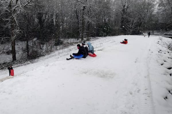 Daredevils have wasted no time in making the most of the snow, after Leeds awoke to a frosty winter wonderland.